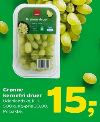 Coop 365 Grønne kernefri druer tilbud