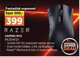 Power Gaming Mus RAZDAV2X tilbud