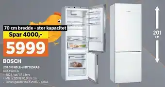 201 Cm Køle/Fryseskab KGE49AICA