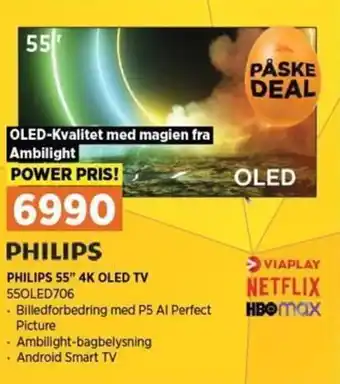 Power Philips 55" 4K Oled Tv 55OLED706 tilbud