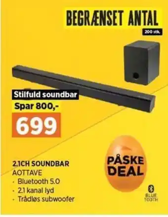 Power 2.1Ch Soundbar AOTTAVE tilbud