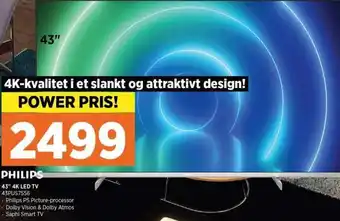 Power 43" 4K Led Tv 43PUS7556 tilbud