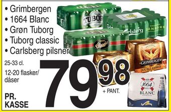 ABC Lavpris Grimbergen • 1664 Blanc • Grøn Tuborg • Tuborg classic • Carlsberg pilsner tilbud
