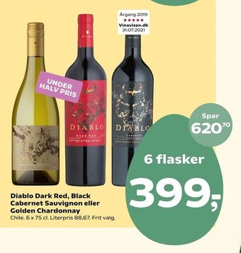 Diablo Dark Red, Black Cabernet Sauvignon eller Golden Chardonnay