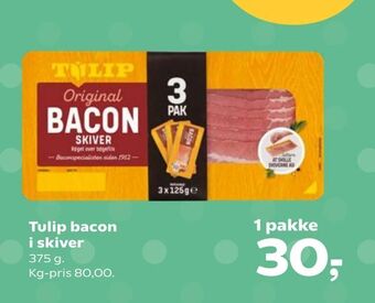 Kvickly Tulip bacon i skiver tilbud
