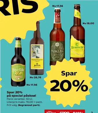 SuperBrugsen Spar 20% på special påskeøl. tilbud