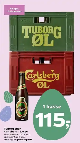SuperBrugsen Tuborg eller Carlsberg 1 kasse tilbud