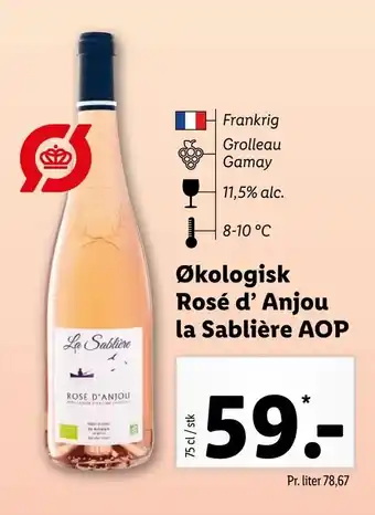 Økologisk Rosé d' Anjou la Sablière AOP