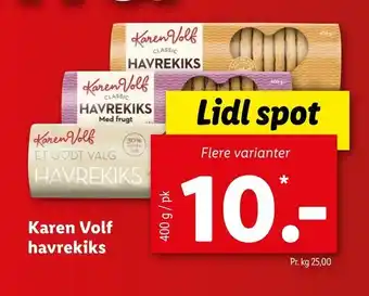 Let-Køb Karen Volf havrekiks tilbud