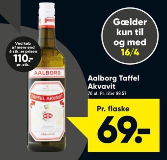 Bilka Aalborg Taffel Akvavit tilbud