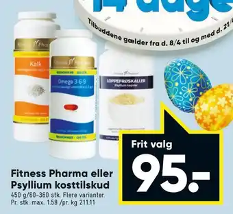 Bilka Fitness Pharma eller Psyllium kosttilskud tilbud