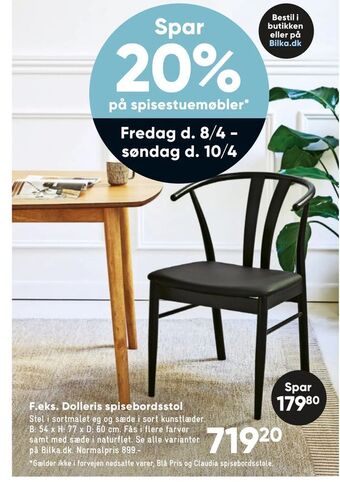 Bilka Dolleris spisebordsstol tilbud