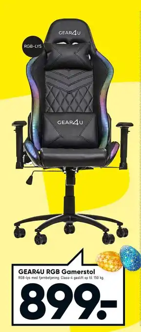 Bilka GEAR4U RGB Gamerstol tilbud
