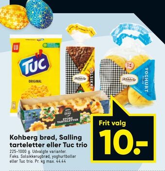 Bilka Kohberg brød, Salling tarteletter eller Tuc trio tilbud