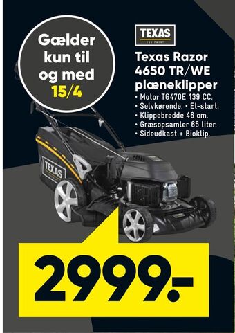 Bilka Texas Razor 4650 TR/WE plæneklipper tilbud