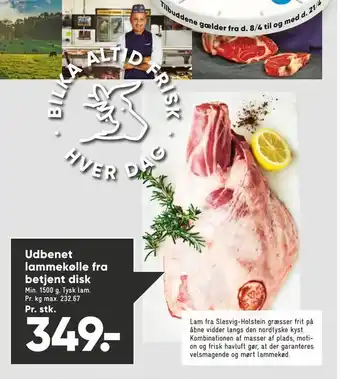Bilka Udbenet lammekølle fra betjent disk tilbud