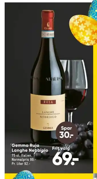 Bilka Gemma Ruja Langhe Nebbiolo tilbud