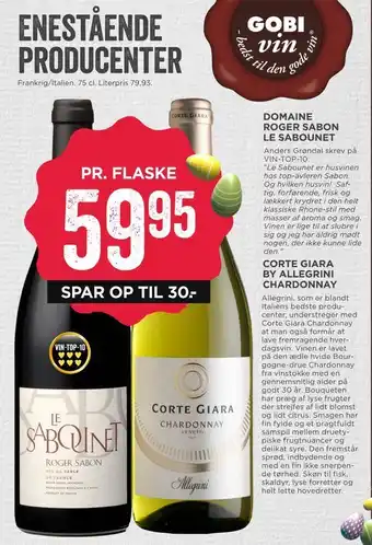 MENY Domaine roger sabon le sabounet eller Corte giara by allegrini chardonnay tilbud