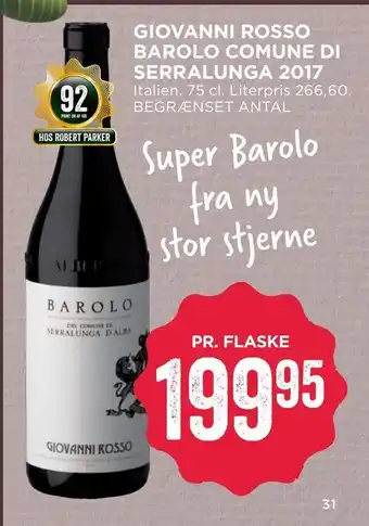 MENY Giovanni rosso barolo comune di serralunga 2017 tilbud