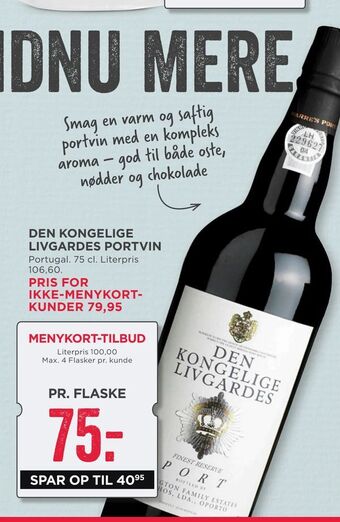 MENY Den kongelige livgardes portvin tilbud