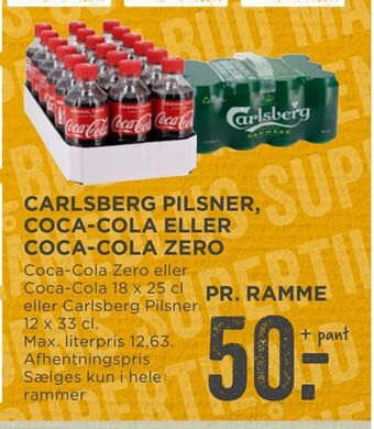 MENY Carlsberg pilsner, coca-cola eller coca-cola zero tilbud