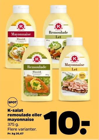 Netto K-salat remoulade eller mayonnaise tilbud