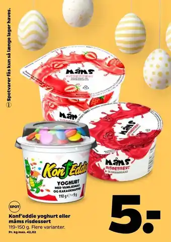 Netto Konf'eddie yoghurt eller måms risdessert tilbud