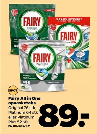 Netto Fairy All in One opvasketabs tilbud