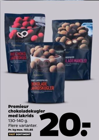 Netto Premieur chokoladekugler med lakrids tilbud