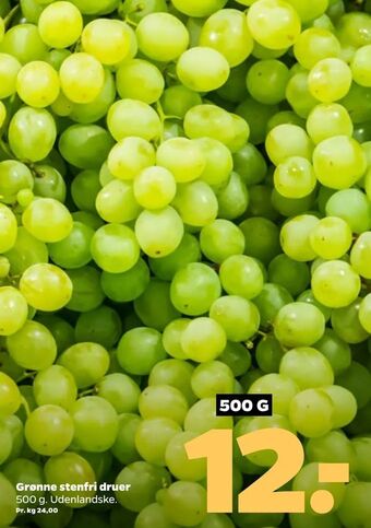 Netto Grønne stenfri druer tilbud