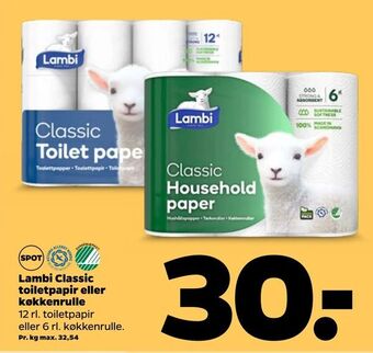 Netto Lambi Classic toiletpapir eller køkkenrulle tilbud