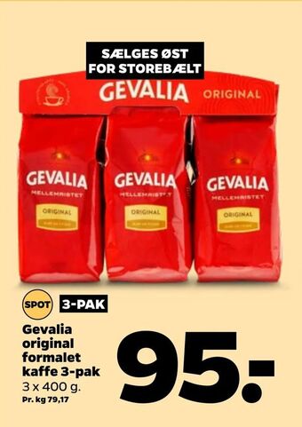 Netto Gevalia original formalet kaffe 3-pak tilbud