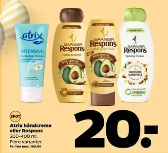 Netto Atrix håndcreme eller Respons tilbud