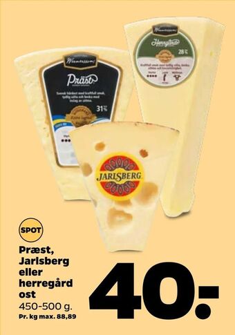 Netto Præst, Jarlsberg eller herregård ost tilbud