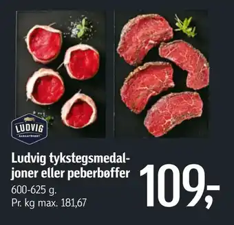 Føtex Ludvig tykstegsmedal joner eller peberbøffer tilbud