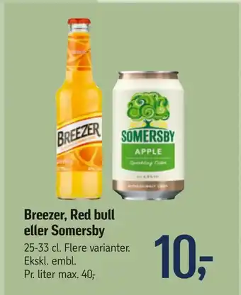 Breezer, Red bull eller Somersby