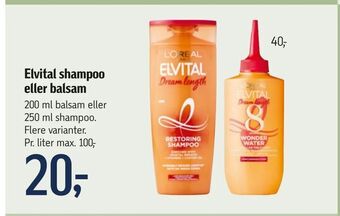 Føtex Elvital shampoo eller balsam tilbud