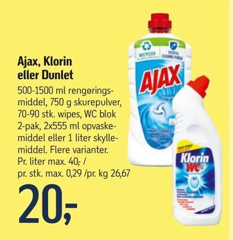 Føtex Ajax, Klorin eller Dunlet tilbud