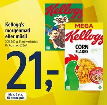 Føtex Kellogg's morgenmad eller müsli tilbud