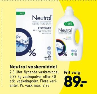 Bilka Neutral vaskemiddel tilbud