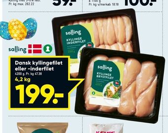 Bilka Dansk kyllingefilet eller -inderfilet tilbud