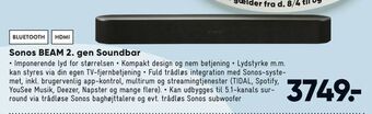 Bilka Sonos BEAM 2. gen Soundbar tilbud
