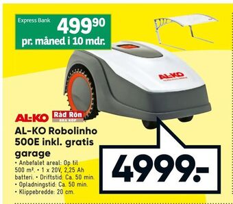 Bilka AL-KO Robolinho 500E inkl. gratis garage tilbud