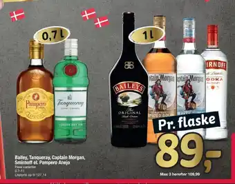 Fakta Tyskland Bailey, Tanqueray, Captain Morgan, Smirnoff el. Pampero Anejo tilbud