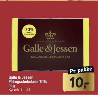 Fakta Tyskland Galle & Jessen Pålægschokolade 70% tilbud