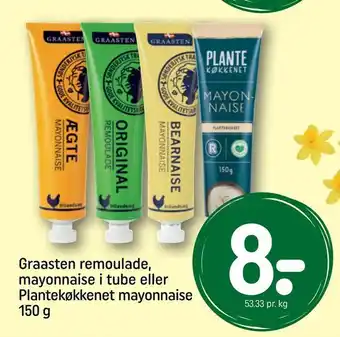 Graasten remoulade, mayonnaise i tube eller Plantekøkkenet mayonnaise