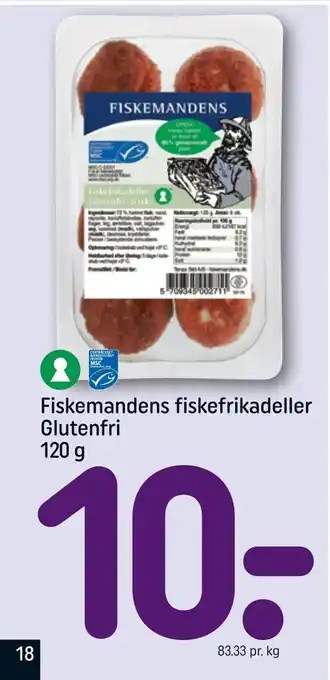 REMA 1000 Fiskemandens fiskefrikadeller Glutenfri tilbud