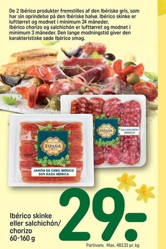 REMA 1000 Ibérico skinke eller salchichón/ chorizo tilbud