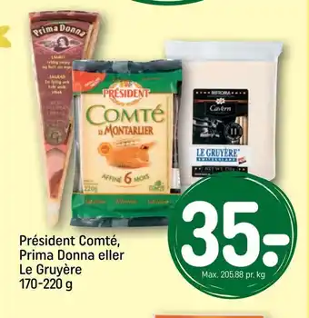 REMA 1000 Président Comté, Prima Donna eller Le Gruyère tilbud