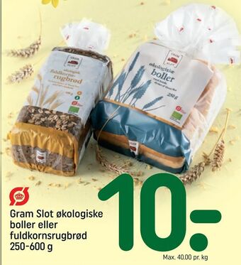 REMA 1000 Gram Slot økologiske boller eller fuldkornsrugbrød tilbud